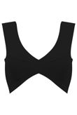 Black Zip Fastening Sleeveless Crop Top