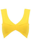 Yellow Zip Fastening Sleeveless Crop Top