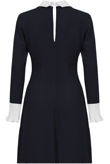 Navy Bell Ruffle Wrists Peter Pan Collar Dress