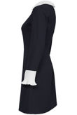 Navy Bell Ruffle Wrists Peter Pan Collar Dress