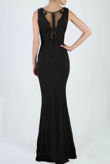 Black Paisley Embroidery Netted Maxi Dress