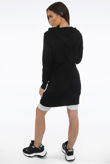 Black Fine Knit Hooded Jumper Dress