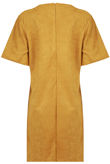 Mustard Suede Lace Tie Up Shift Dress