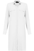 Cream Long Length Chiffon Shirt Dress