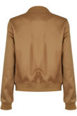 Beige Eyelets Detail Bomber Jacket