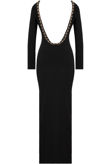 Black With Gold Chain Trimming Maxi Dress