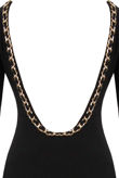 Black With Gold Chain Trimming Maxi Dress
