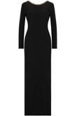 Black With Gold Chain Trimming Maxi Dress