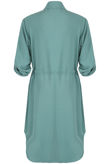 Teal Front Pocket Button Up Shirt Dress