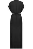 Black Belted Cross Over Maxi Dress