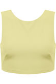 Yellow Zipped Fastening Sleeveless Crop Tops