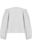 White Off Shoulder Knot Sleeve Blouse