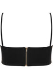 Black Straps Pattern Chiffon Top