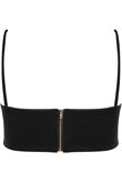 Black Straps Pattern Chiffon Top 