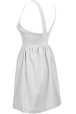 Cream Cut Out Front Textured Skater Dress
