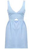 Sky Cut Out Front Textured Skater Dress