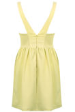 Yellow Cut Out Front Textured Skater Dress