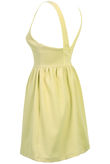Yellow Cut Out Front Textured Skater Dress