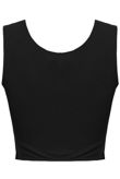 Black Front Metal Zip Detailed Tops