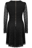 Black Lace Detail Back Zip Up Skater Dress