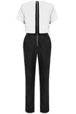 White & Black Two Tone Layered Jumpsuit