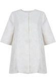 Cream Floral Detail Swing Button Up Coat