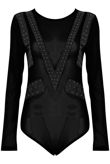 Mesh Body Eyelet Detail Bodysuits