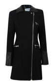 Black faux Fur Collar Biker Coat 
