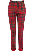 Red Check Belted Trousers