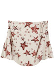 Cream Contrast Star Print Bell Sleeve Tops