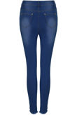 Mid Blue Skinny High Waisted Slashed Jeans