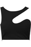 Black Cut Out Crop Top 