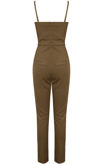 Khaki V-Front Celebrity Jumpsuit