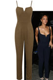 Khaki V-Front Celebrity Jumpsuit