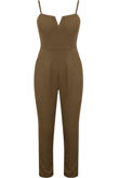 Khaki V-Front Celebrity Jumpsuit