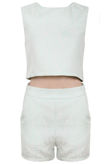 Mint Embossed Crop Top & Shorts