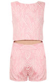 Pink Embossed Crop Top