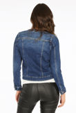 Pearls & Stones Trim Dark Denim Jacket