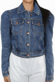 Puff Shoulders Denim Jacket
