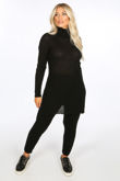 Black Polo Neck Loungewear Set