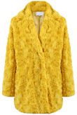 Soft Faux Fur Teddy Coat In Yellow