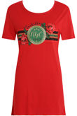Red NYC Embossed T-Shirt Dress