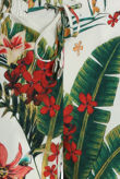 White Tropical Front Tie Up Palazzo Trouser