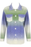 Green Purple Multi Colour Shirt