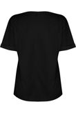 Black Unicorn Printed Lace Up Tee