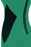 Green and Black Side Slimming Illusion Contrast Bodycon Dress