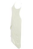 Cream Cross Over Chiffon Split Front Dress