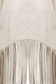 Beige Tassled Faux Suede Tops