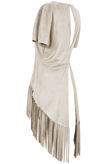 Beige Tassled Faux Suede Tops