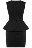 Black & Grey Back Zip Up Peplum Dress